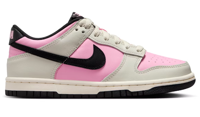 Nike Dunk Low Pink Rise Light Orewood Brown Pale Ivory Black (GS) SZ 6.5Y MISSING LID