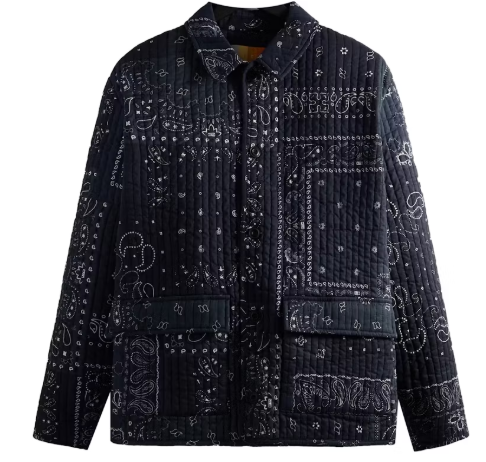 Kith Hayward Quilted Coaches Jacket Nocturnal SZ S (DEFECT RIPPED SIZE TAG)