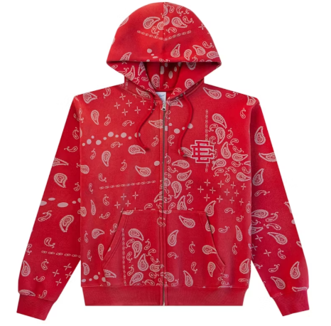 Eric Emanuel EE Zip-Up (SS25) Red Paisley SZ L