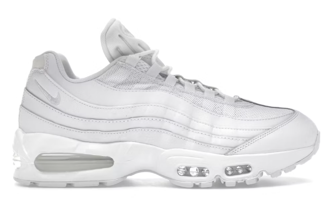 Nike Air Max 95 OG Big Bubble Triple White SZ 12 MISSING LID