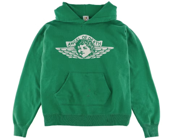 Saint Mxxxxxx Angel Hoodie Vintage Green SZ M
