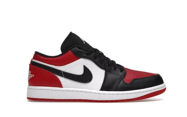 Jordan 1 Low Bred Toe Sz 9