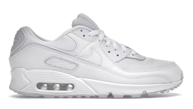 Nike Air Max 90 Recraft Triple White SZ 10.5 MISSING LID
