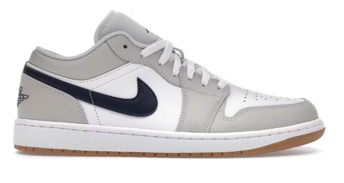 Jordan 1 Low Midnight Navy Neutral Grey SZ 8.5 MISSING LID