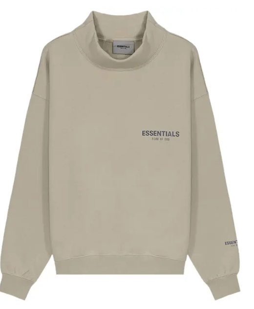 Fear of God Essentials x SSENSE Mock Neck Sweatshirt 'Linen' SZ S