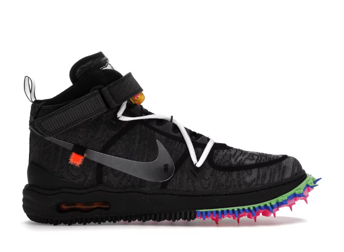 Nike Air Force 1 Mid Off-White Black SZ 13 USED / SPIKES REMOVED