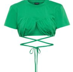 JACQUEMUS CROPPED WOMENS GREEN SHIRT SZ XS