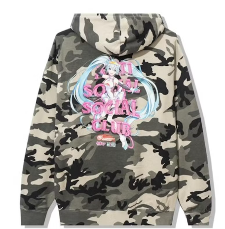 Anti Social Social Club x Good Smile Racing Hatsune Miku Hoodie Camo SZ XL