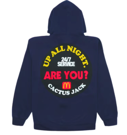 Travis Scott x McDonald's Up All Night Sticker Hoodie Navy SZ M