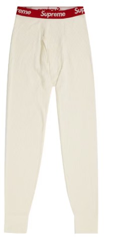 Supreme Hanes Thermal Pant (1 Pack) FW19 Natural SZ M RIPPED BAG