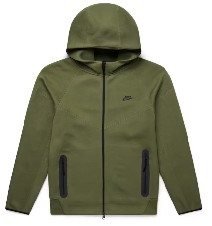 Nike Sportswear Tech Fleece Windrunner Full-Zip Hoodie Medium Olive/Black SZ S