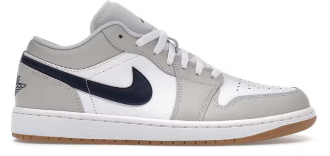 Jordan 1 Low Midnight Navy Neutral Grey SZ 9 MISSING LID