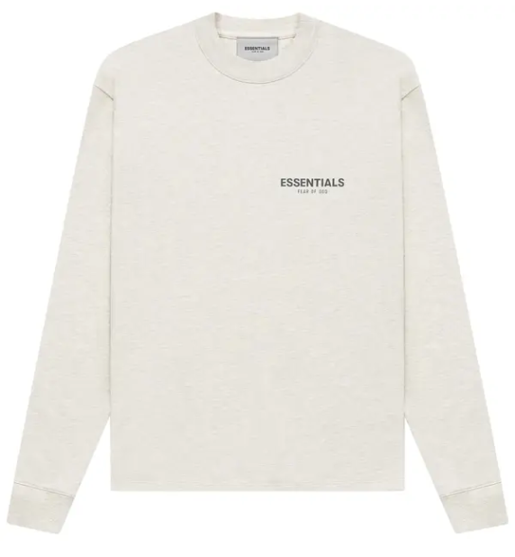 Fear of God Essentials LS T-Shirt 'Light Heather Oatmeal' SZ XL