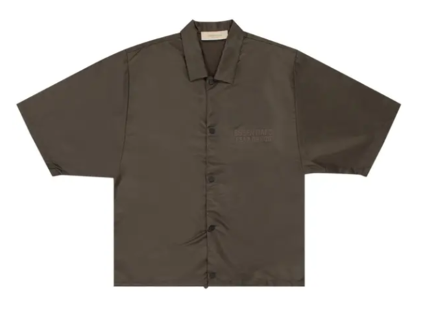 Fear of God Essentials Short-Sleeve Nylon Shirt 'Off Black' SZ L