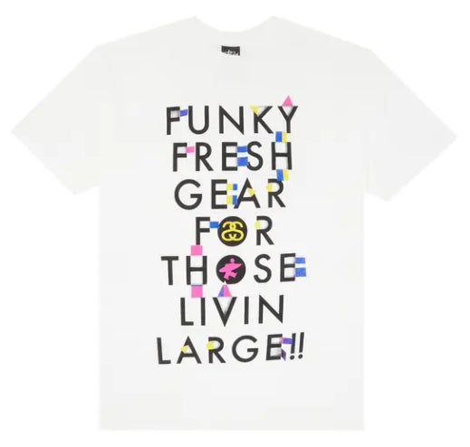 Stussy Funky Fresh Gear For Those Livin Large!! Tee 'White' SZ L