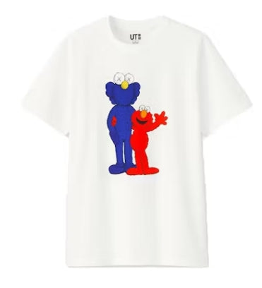 KAWS x Uniqlo x Sesame Street BFF Elmo Tee White (SZ L USED)