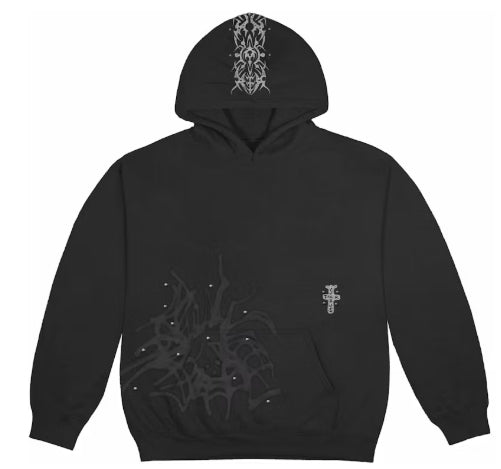 Travis Scott Studded Pullover Hoodie Black SZ SMALL