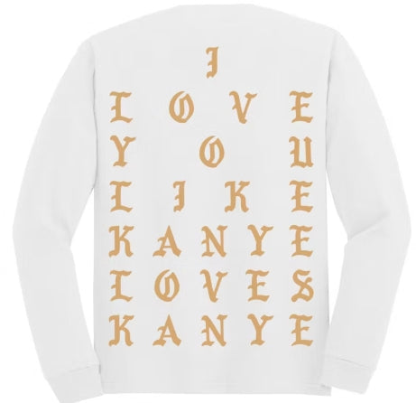 Kanye West Detroit Pablo Pop-Up Kanye Loves Kanye L/S Tee White SZ XL
