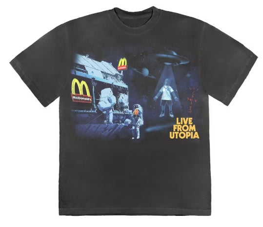 Travis Scott x McDonald's Live From Utopia T-shirt Black SZ LARGE