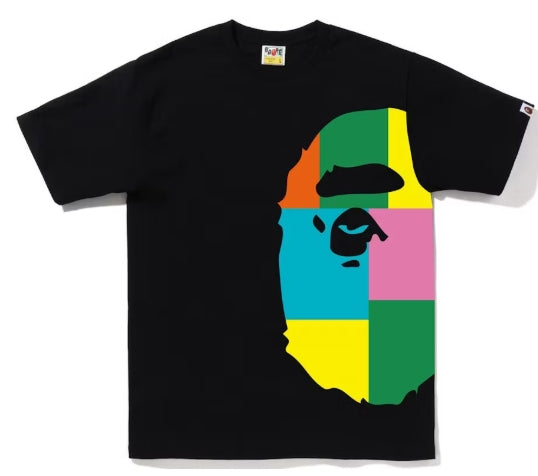 BAPE Color Block Side Big Ape Head Tee Black Multi SZ 2XL
