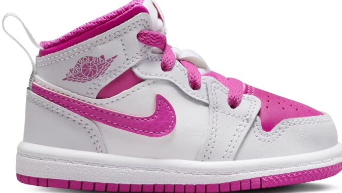 Jordan 1 Mid Iris Whisper White Fire Pink (TD) SZ 8C