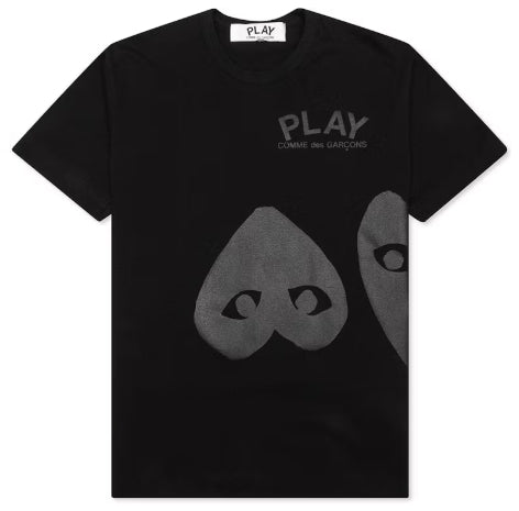 Comme des Garcons PLAY Play Three Black Hearts T-shirt SZ S