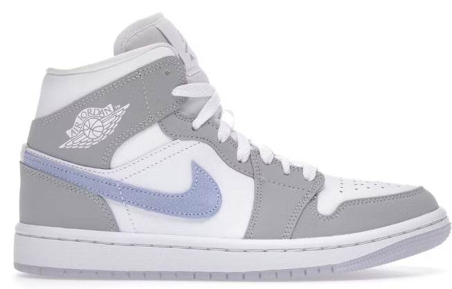 Jordan 1 Mid Wolf Grey Aluminum (Women's) SZ 9.5/8M YELLOWING