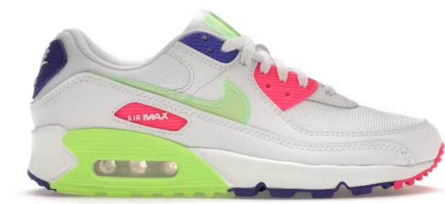Nike Air Max 90 White Neon (Women's) SZ 8/6.5M - BACKTAB CRACKING