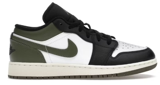 Jordan 1 Low Black Toe Medium Olive SZ 7Y