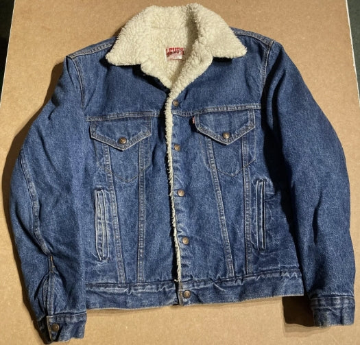 Vintage Levi's Sherpa Lined Denim Jean Trucker Jacket Size XXL