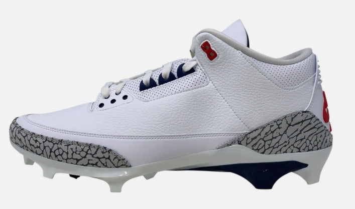 Air Jordan 3 'Howard Bison PE' White Cement Football Cleats SZ 15 MISSING LID