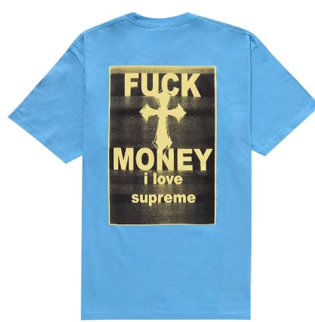 Supreme Fuck Money Tee Bright Blue SZ MEDIUM