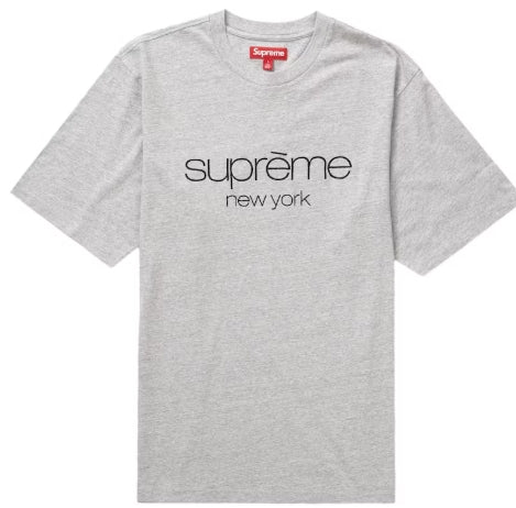 Supreme Classic Logo S/S Top Heather Grey SZ LARGE