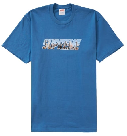 Supreme Gotham Tee Faded Blue SZ XL DEFECT STAIN