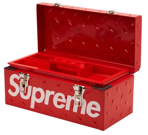Supreme Diamond Plate Tool Box Red