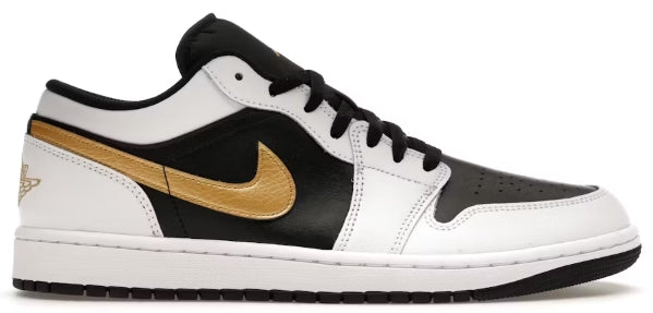 Jordan 1 Low White Black Metallic Gold Swoosh SZ 12 MISSING LID