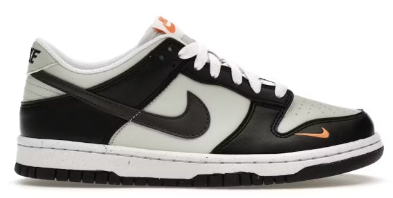 Nike Dunk Low Black Bright Mandarin Mini Swoosh (GS) SZ 5Y