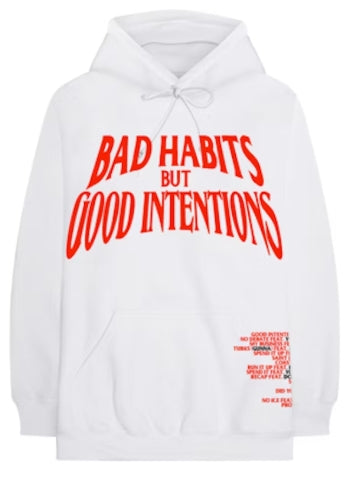 Nav x Vlone Bad Habits Hoodie White SZ L USED