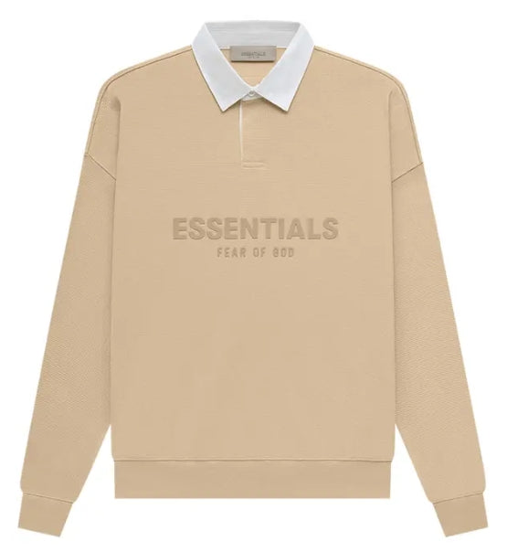 Fear of God Essentials Waffle Henley Rugby 'Sand' SZ L