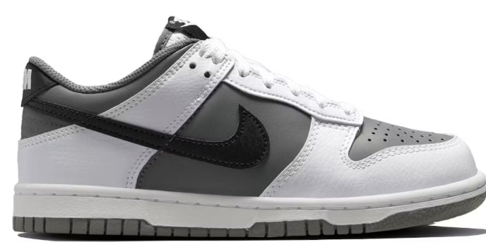 Nike Dunk Low White Black Smoke Grey (GS) 6.5Y MISSING LID