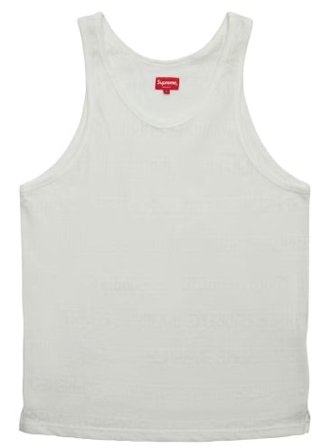 Supreme Mesh Stripe Tank Top White SZ LARGE DEFECT