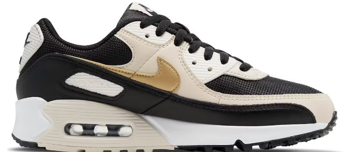 Nike Air Max 90 Black Metallic Gold Summit White (Women's) SZ 10 NO BOX