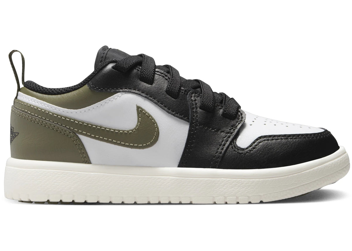 Jordan 1 Low ALT Black Medium Olive Sail White (PS)