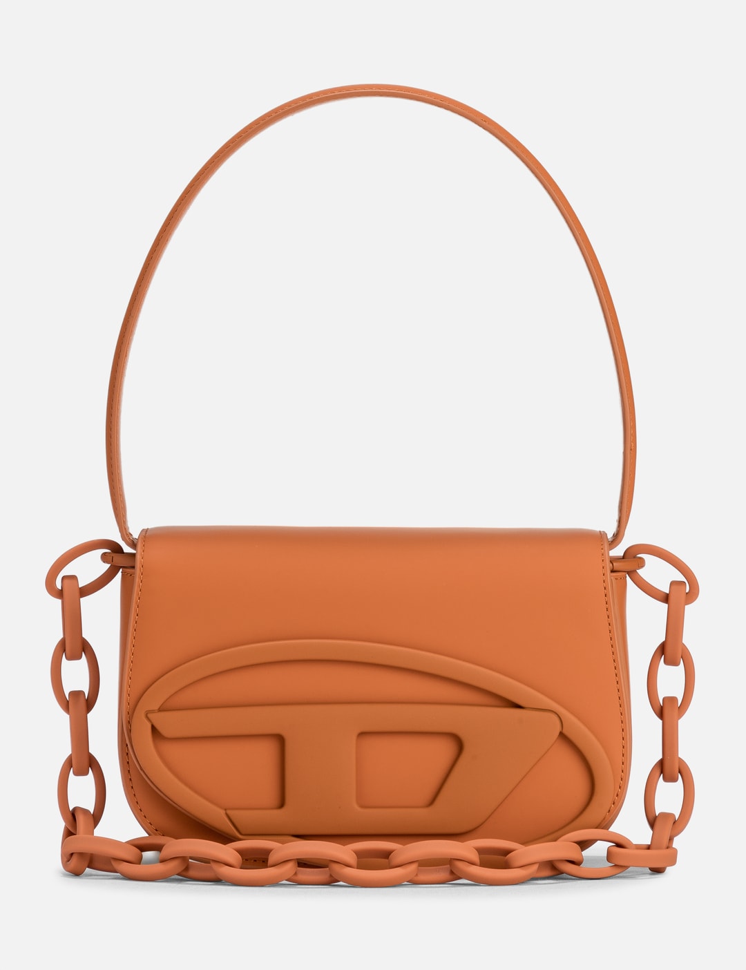 Diesel 1DR Leather Shoulder Bag Orange