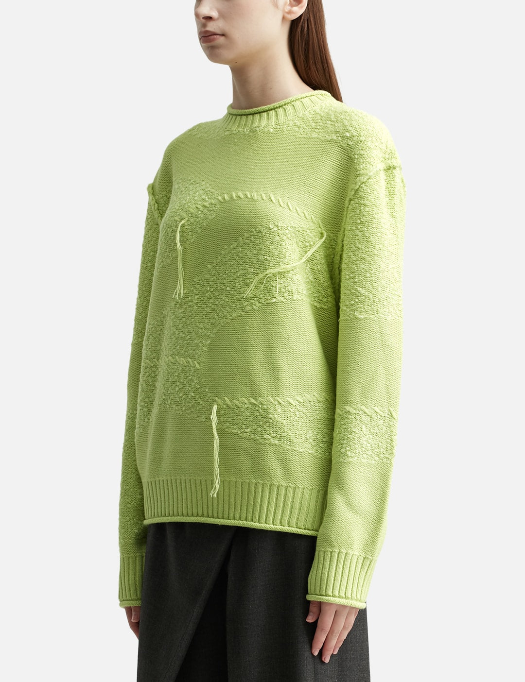 House of Sunny Unwashed Limes Knit Sweater Sz L