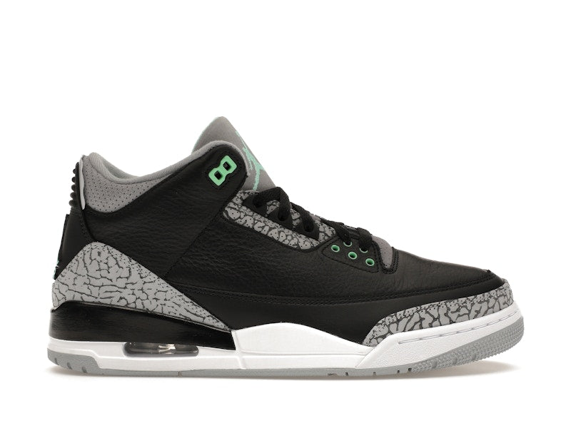 Jordan 3 Retro Green Glow SZ 10.5 MISSING LID