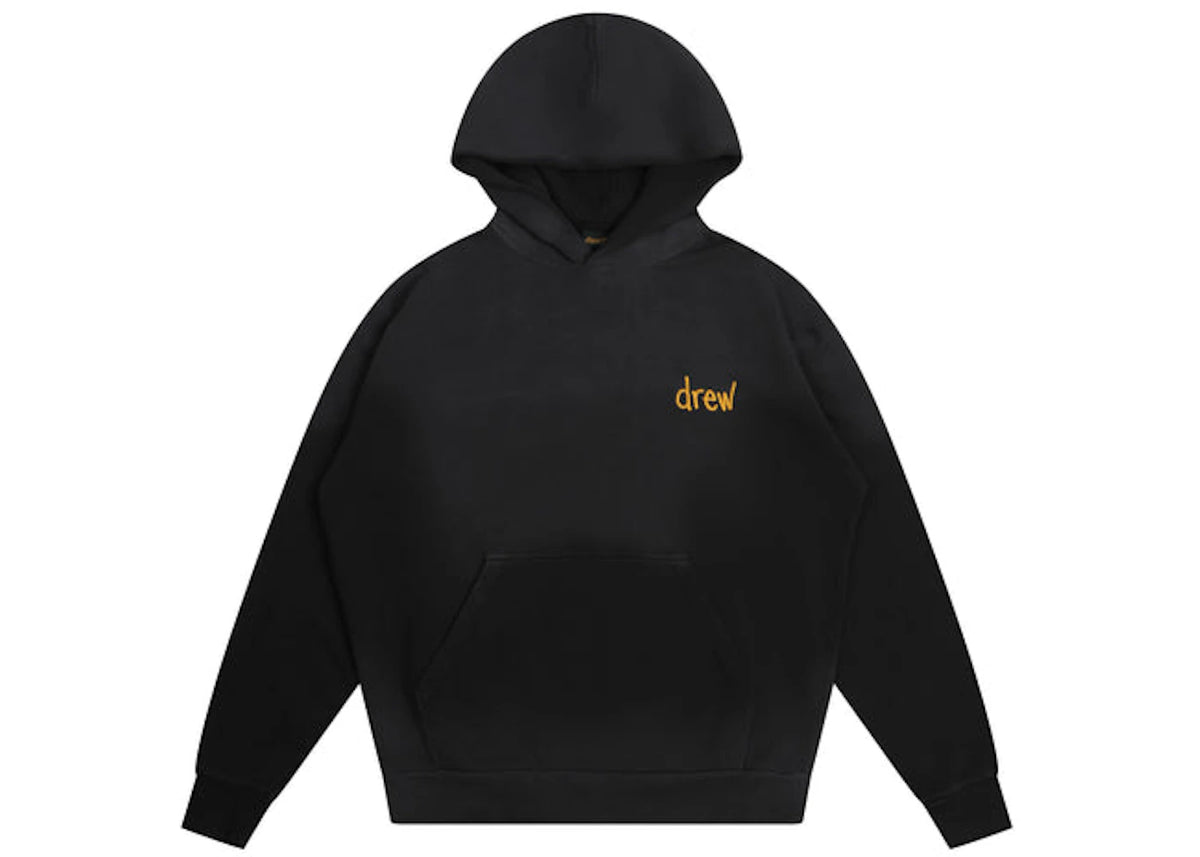 drew house scribble boxy hoodie faded black