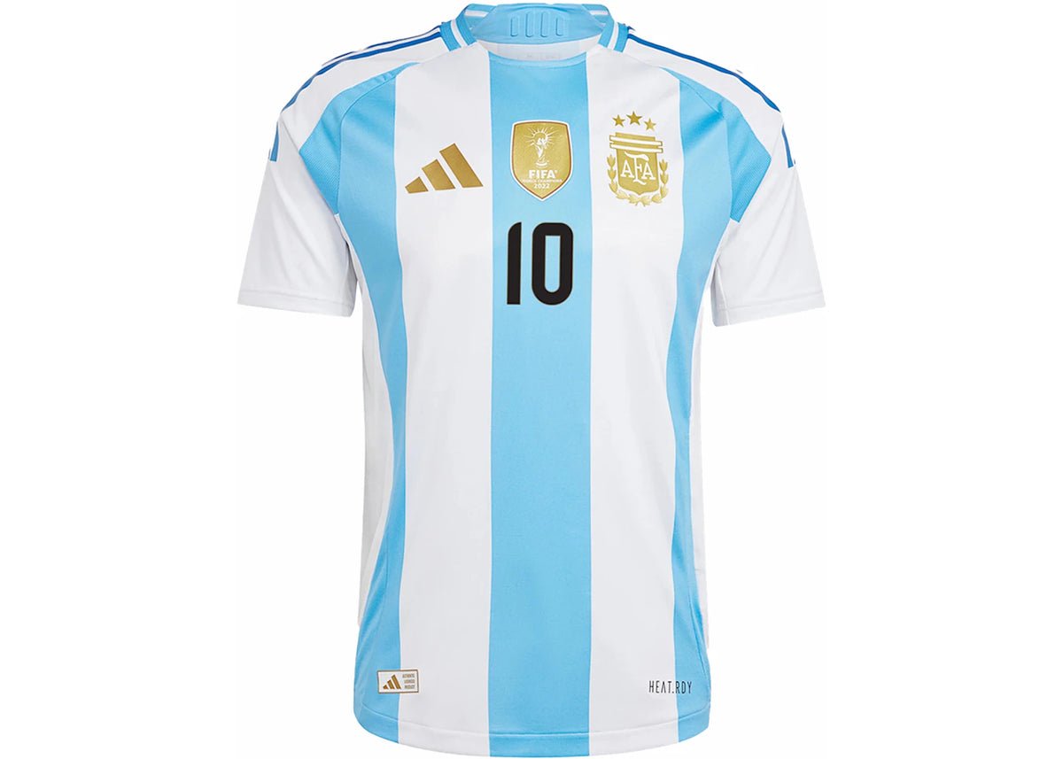 adidas Argentina 2024 Home Authentic Messi Jersey White/Blue Burst