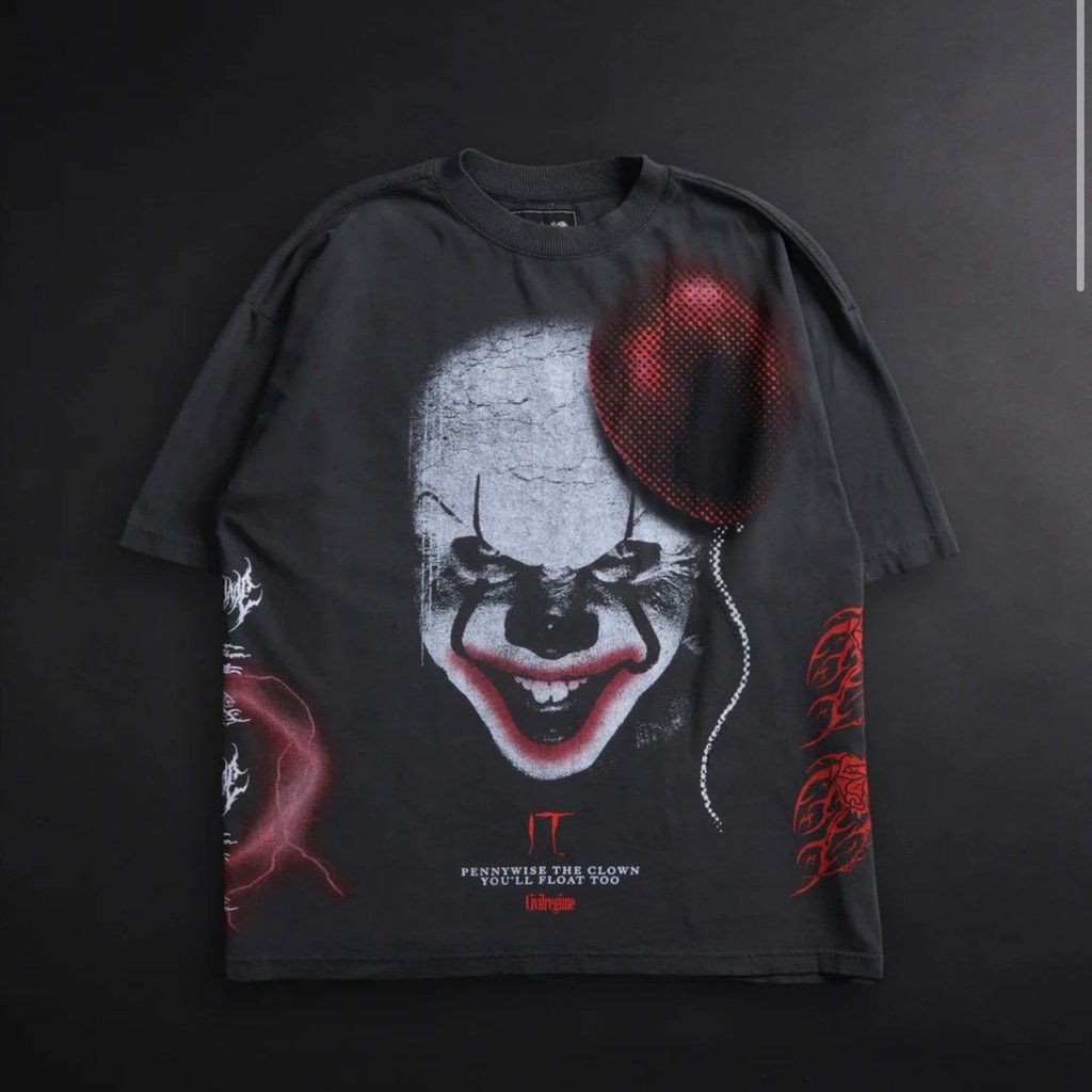 Civil Regime Nightmares Pack Pennywise Ch. 2 199x Tee Ash Sz L