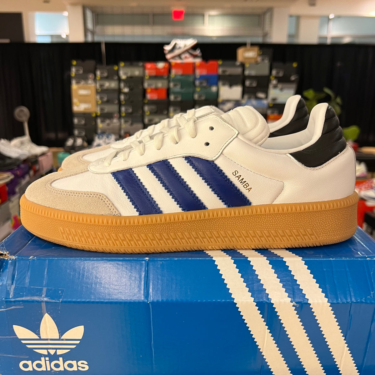 adidas Samba XLG Royal Blue used damaged box